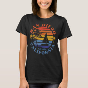 Camiseta San Diego California Beach Sailboat Vacatio Verão