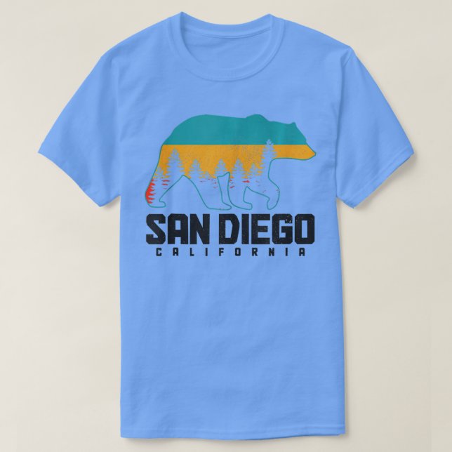 Camiseta San Diego California Bear Grizzly Orgulho ao ar li (Frente do Design)