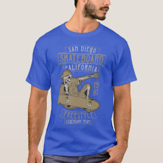 CAMISETA SAN DIEGO CALIFÓRNIA SKULL SKATEBOARD TIME RETRO T