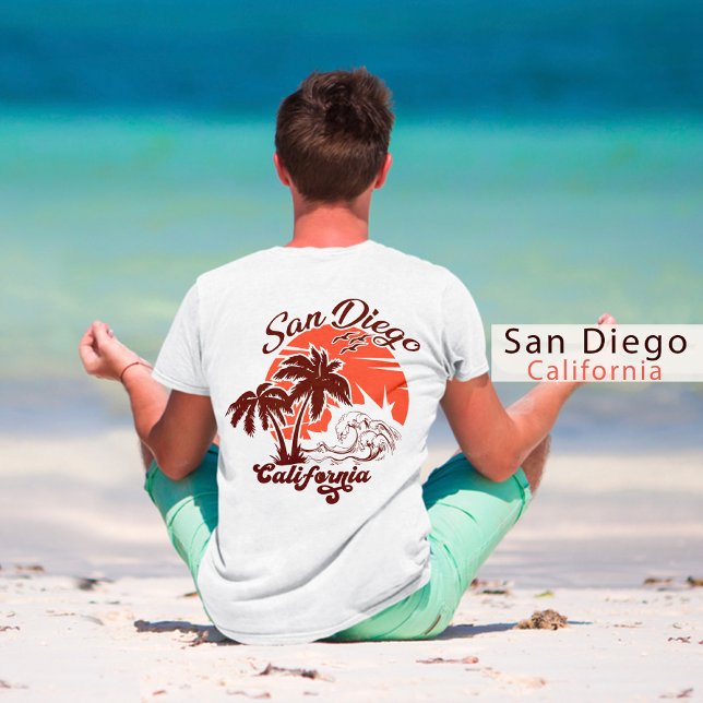 Camiseta San Diego California Sunset Palm Trees Souvenirs (Criador carregado)