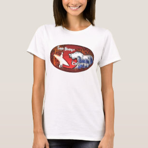 Camiseta San Diego California surfer art senhoras tanque