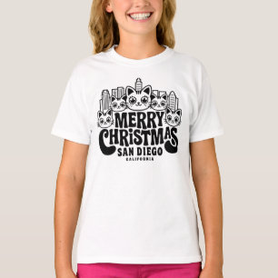 Camiseta San Diego City California Feliz Natal Cats EUA