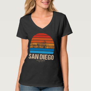 Camiseta San Diego City Retro Skyline