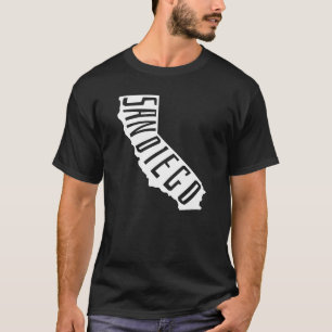 Camiseta San Diego, Contorno da Califórnia - Viagem da Amér