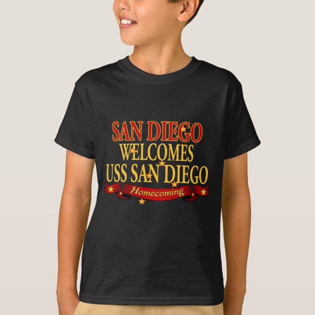 Camiseta San Diego dá boas-vindas a USS San Diego (Frente)