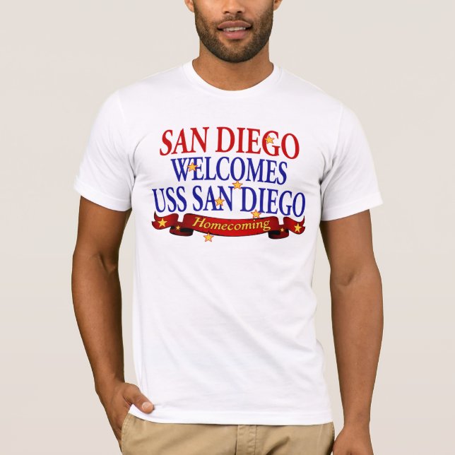 Camiseta San Diego dá boas-vindas a USS San Diego (Frente)