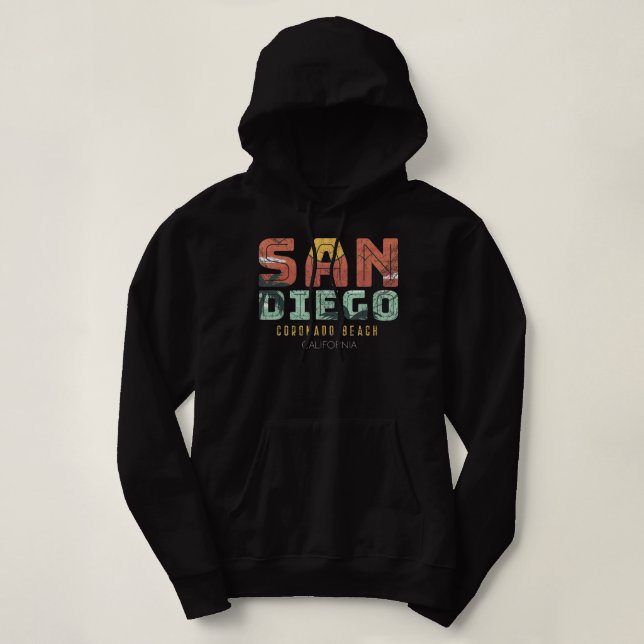 Camiseta San Diego Surfing Coronado Beach California Retro  (Frente do Design)