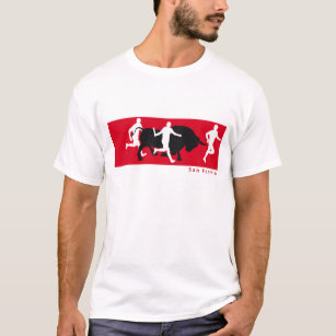 Camiseta San Fermin, Pamplona: funcionando com os touros,