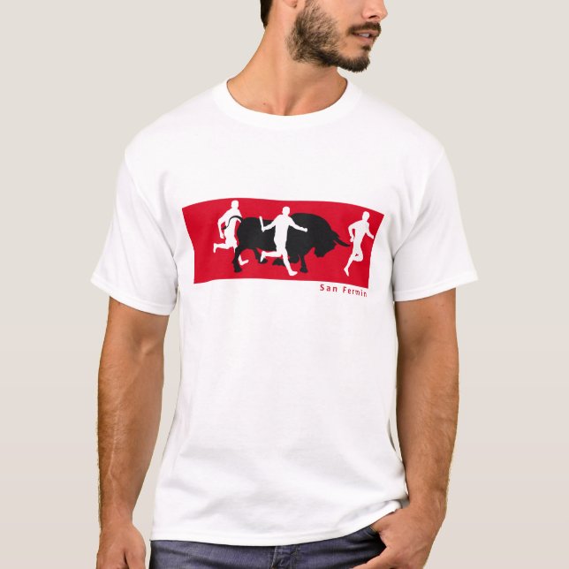 Camiseta San Fermin, Pamplona: funcionando com os touros, (Frente)