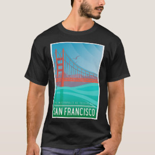 Camiseta San Francisco California Art Deco Nouveau Viagem P