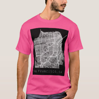 Camiseta San Francisco California CA city map black and whi