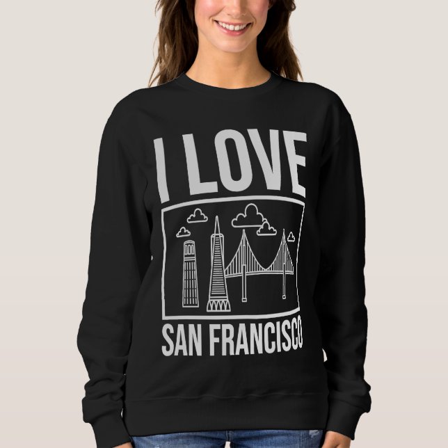Camiseta San Francisco California City Skyline Map Travel (Frente)