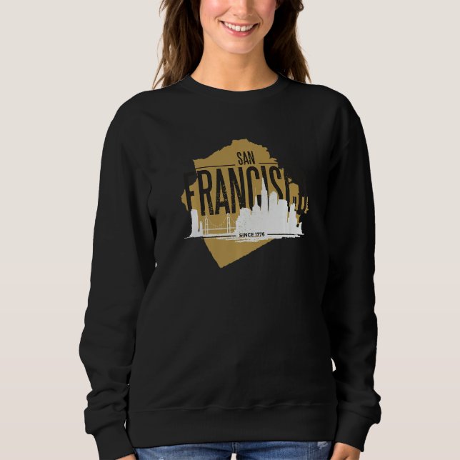 Camiseta San Francisco California Skyline Silhouette Outlin (Frente)