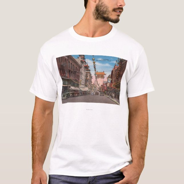Camiseta San Francisco, CAView da rua principal de (Frente)
