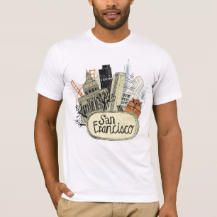 Camiseta San Francisco tirado mão