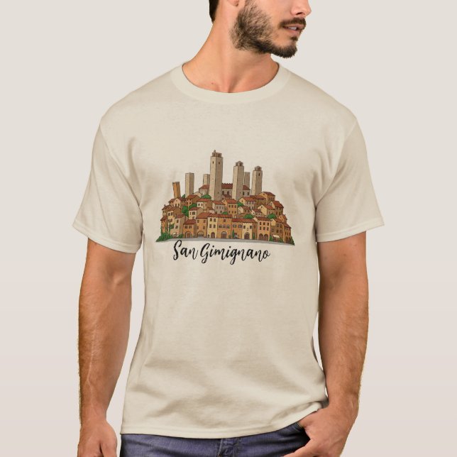 Camiseta San Gimignano Itália Toscana Viagem (Frente)