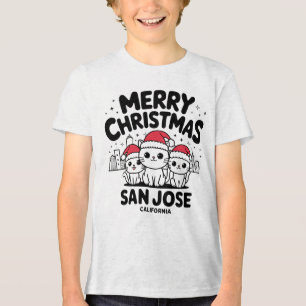 Camiseta San Jose City California Feliz Natal Cats EUA