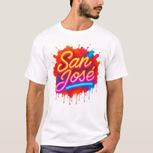 Camiseta San José Retro Neon Script Street Splash