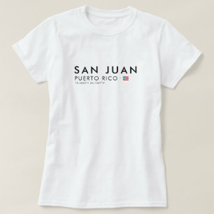 Camiseta San Juan Porto Rico Coordenadas Tee