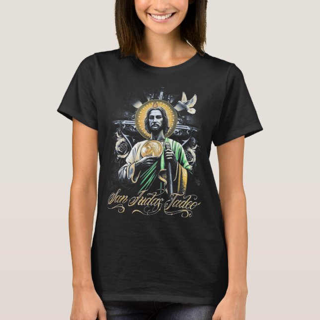 Camiseta San Judas Tadeo Religious Art Catholic Saints Desi (Frente)