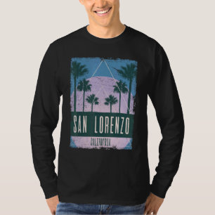 Camiseta San Lorenzo Califórnia CA Vaporwave Retro Antigo