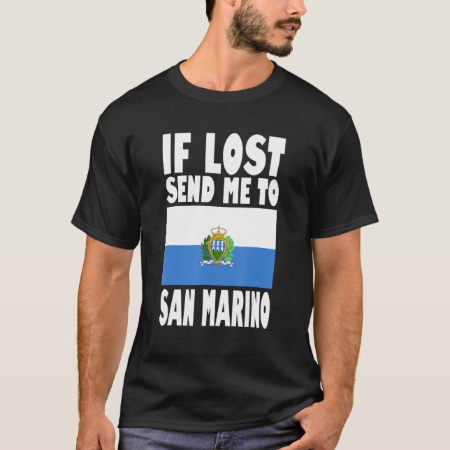 Camiseta San Marino Flag Design Se perdido me envie para Sa (Frente)