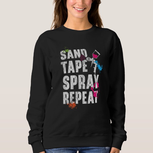 Camiseta Sand Tape Spray Repeat Car Detailing Auto Body Pai (Frente)