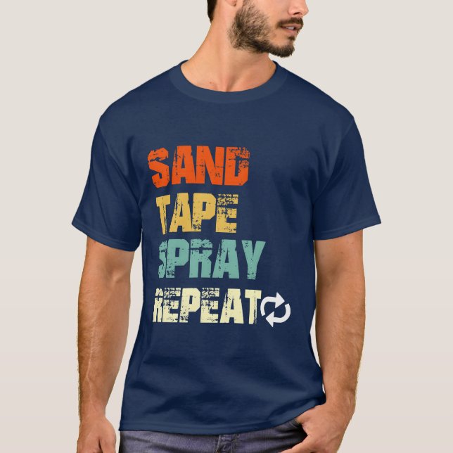 Camiseta Sandape Spray Repeat Automotive Car Painters Gif g (Frente)