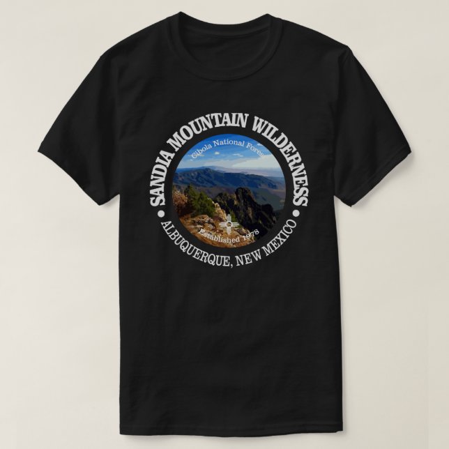 Camiseta Sandia Mountain Wilderness (WA) (Frente do Design)