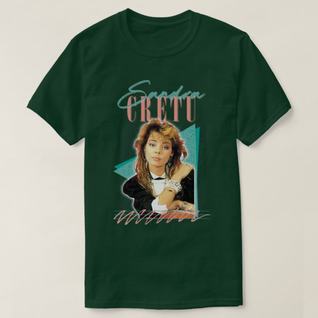 Camiseta Sandra Cretu 80s Retro Fan Art Design 3 (Frente do Design)