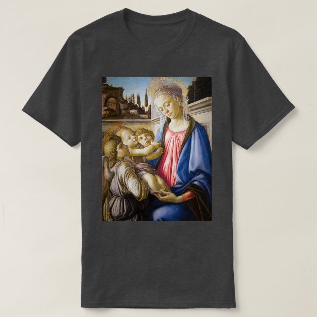 Camiseta Sandro Botticelli Virgem e Criança com Dois Ângulo (Frente do Design)