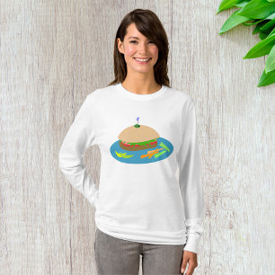 Camiseta Sanduíche com Veggie Side Comida Divertida