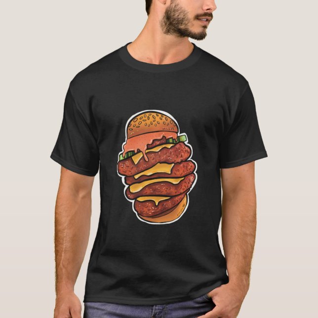 Camiseta Sanduíche De Galinha Com Molho Ilustra (Frente)
