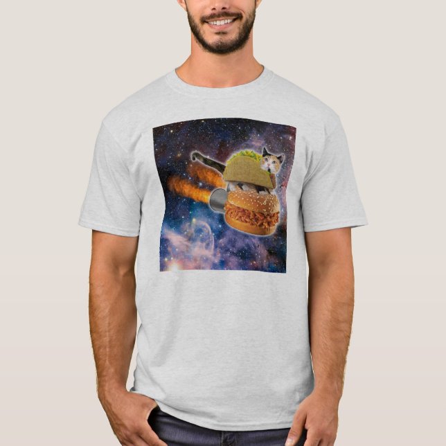 Camiseta Sanduíche Rocket da equitação do Taco do gato (Frente)