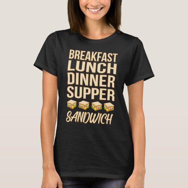 Camiseta Sanduíche Sanduíche de Suprimento de Bolonha Comid (Frente)