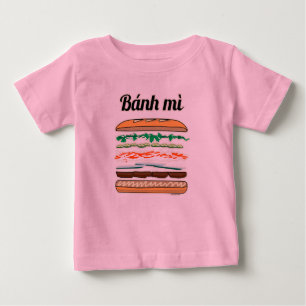 Camiseta Sanduíche vietnamita Banh Mi baguete de pão francê