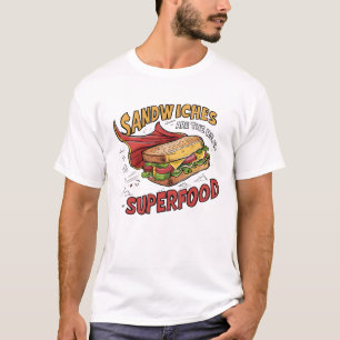Camiseta Sanduíches são o Verdadeiro Superalimento - Areia