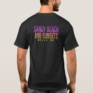 Camiseta Sandy Beach E Pôrs do sol Wells Summer Maine Tropi