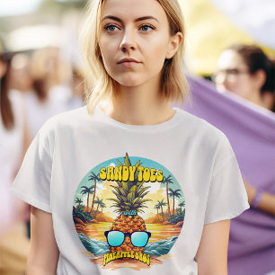 Camiseta Sandy Toes Com Prateado