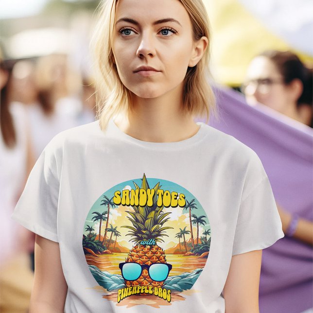 Camiseta Sandy Toes Com Prateado (Criador carregado)