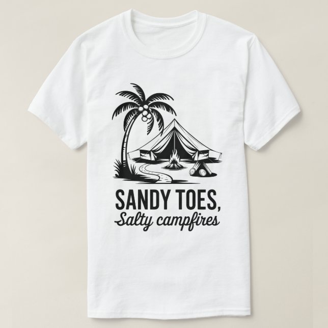Camiseta Sandy Toes Salty Campfire Design (Frente do Design)