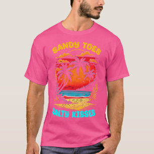 Camiseta Sandy Toes Salty Kisses Summer Beach, amante engra