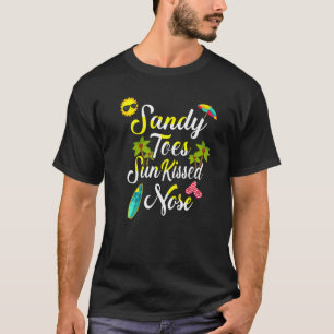 Camiseta Sandy Toes Sun Kissed Nose Tropical Summer Vacay