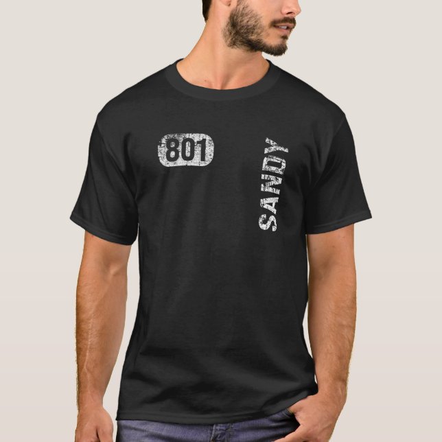 Camiseta Sandy Utah 801 Area Code Vintage Retro (Frente)