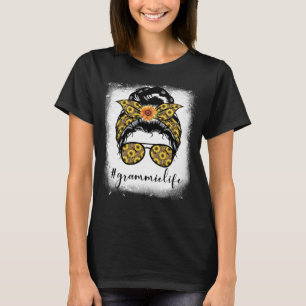 Camiseta Sangra Grammie Life Messaging Hair Bun Dia de as m