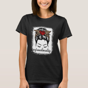 Camiseta Sangra Vovó Vida Mensageira Bun Leopard Imprime Ma