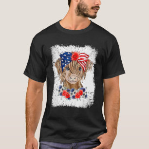 Camiseta Sangramento Em 4 De Julho De Long Haired Calf USA
