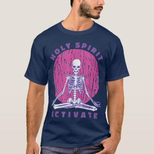 Camiseta SANGUE ATIVADO ESPÍRITO Funny Skeleton Yoga Pose 