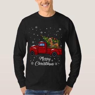 Camiseta Sangue Caminhão Vermelho Merry Xmas Tree Dog Lo