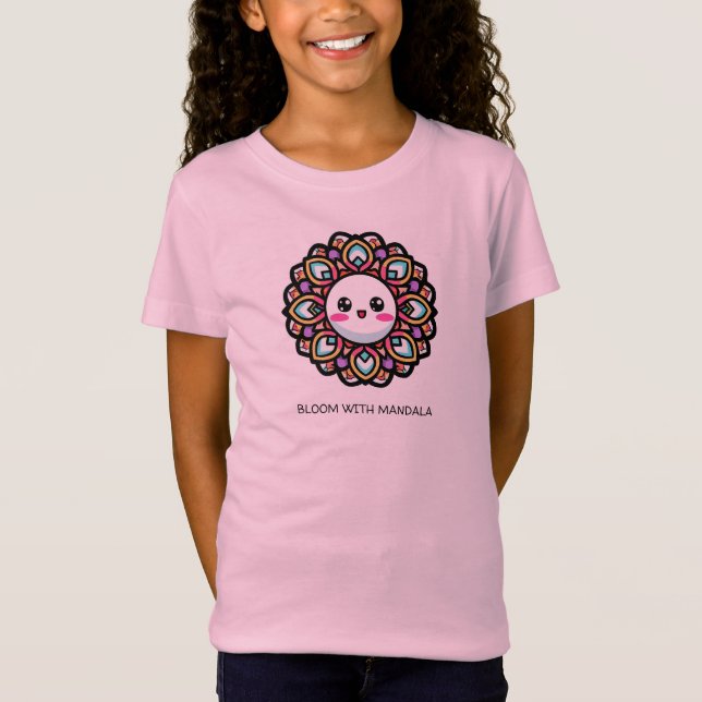 Camiseta Sangue com Design de Flor Mandala (Frente)